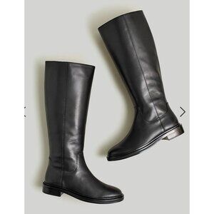Madewell $298 The Drumgold Boot Extended Calf in Black Leather Size 8.5 NN039